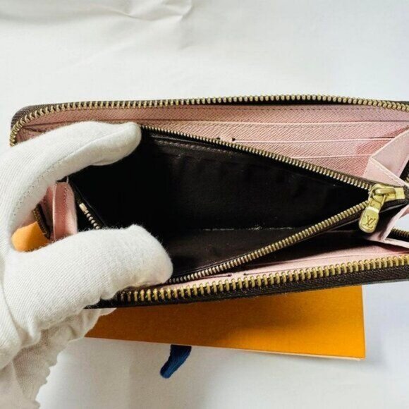 🌷Louis Vuitton Monogram Clemence Zippy Long Wallet Rose Ballerine Pink Interior - Picture 11 of 15